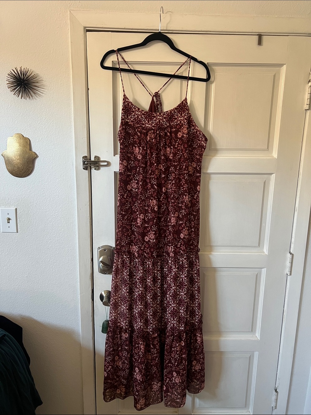 Knox Rose Burgundy Floral Maxi Slip Dress